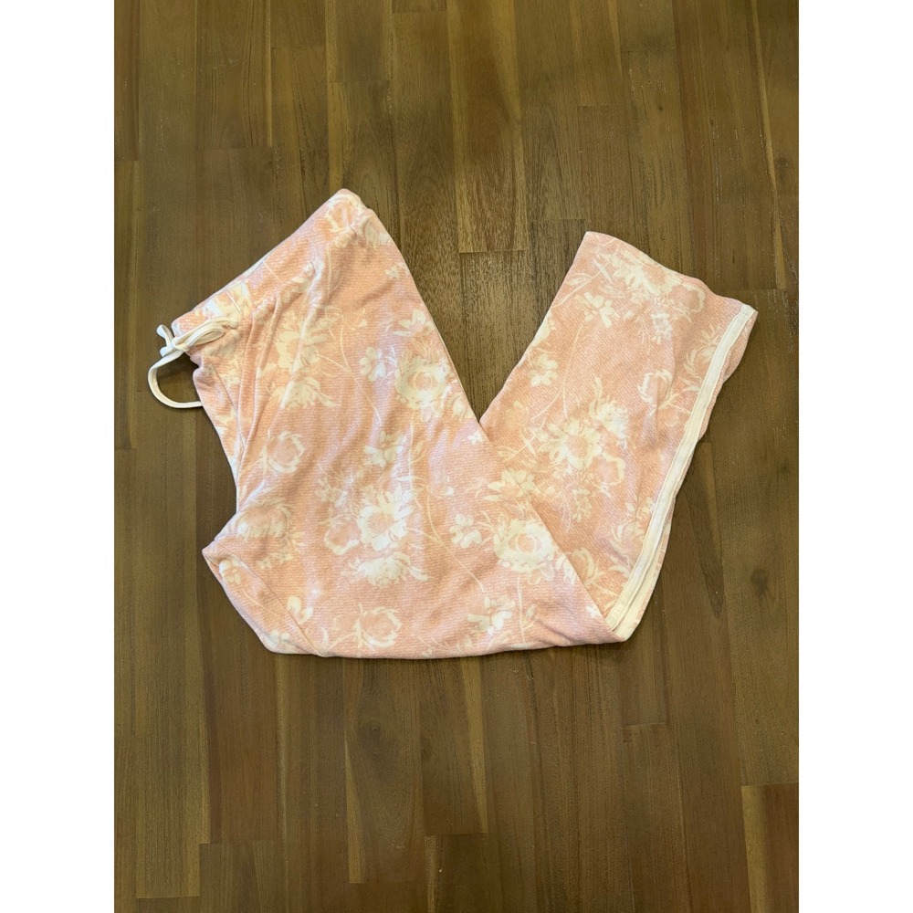 Lucky Brand Pink Floral Pajama Pants XL Wide Leg Lounge Sleepwear Drawstring